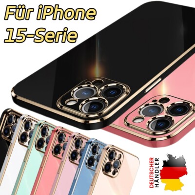 Handy Hülle für iPhone 15 Plus Pro Max Schutzhülle 9H Hartglas Display Schutz