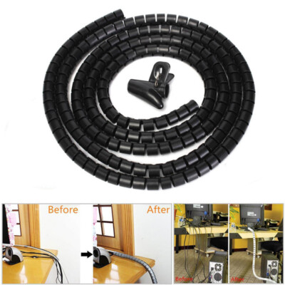 1M 8mm Wire Spiral Wrap Sleeving Band Tube Cable Protector Line Manage J t&QU!