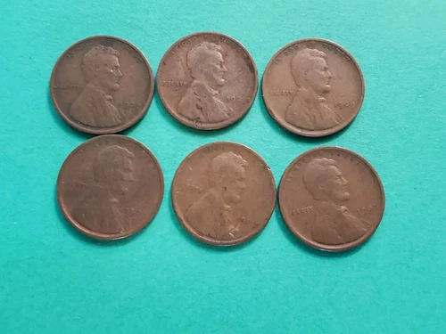 (6) 1909-P Cent Coins G-Fine