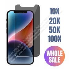 Bulk Lot Privacy Screen Protectors For iPhone 14 13 12 11 Pro Max Tempered Glass