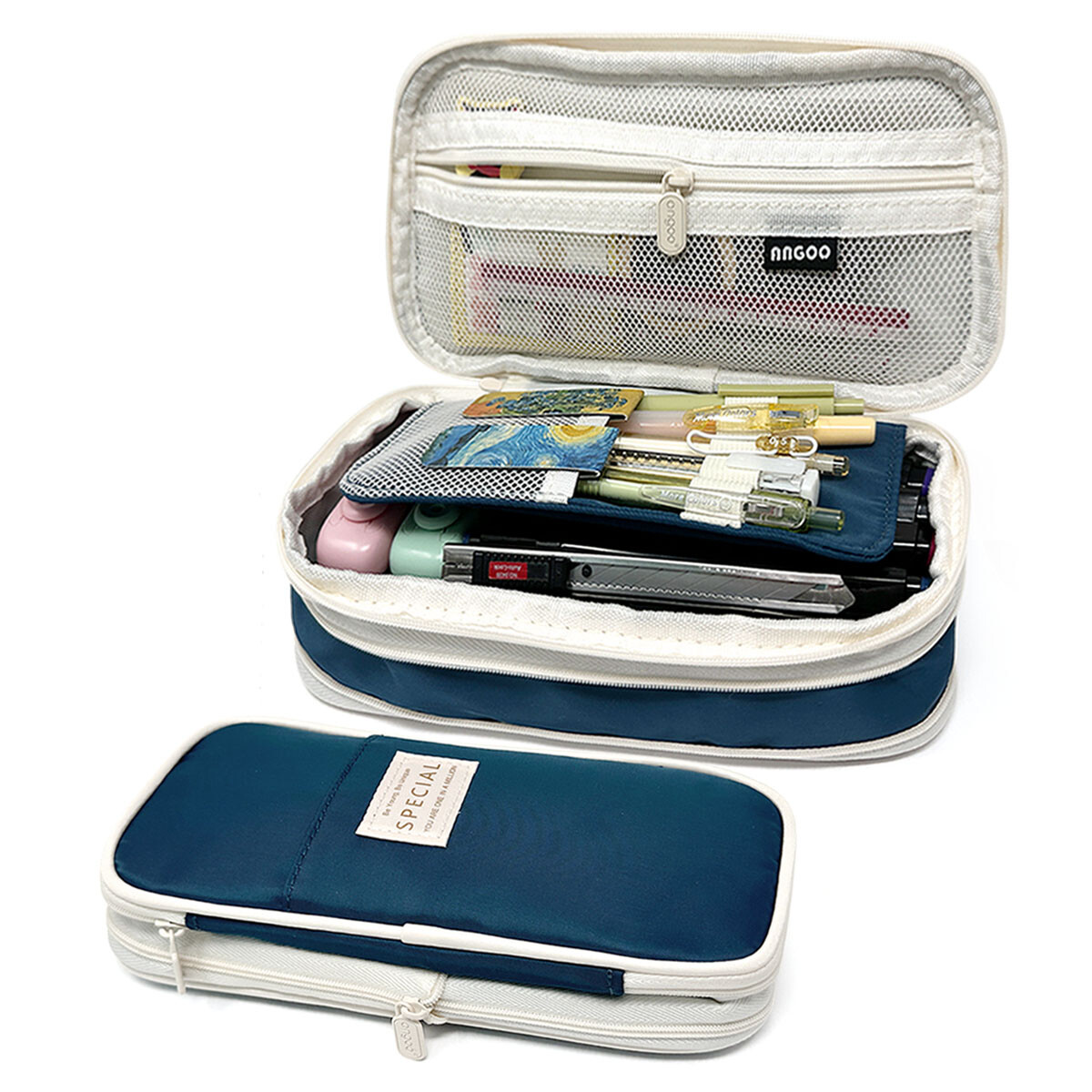 Wrapables Large Capacity Pencil Case, Expandable Pencil Pouch