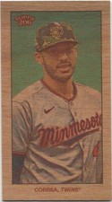 2022 Topps T-206 Wave 2 ~ CARLOS CORREA Wood Paper Stock PR /20 SSP/SP Twins