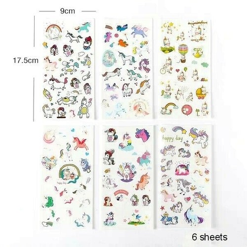 Unicorn Washi Stickers 6 sheets ST359 - Picture 2 of 11