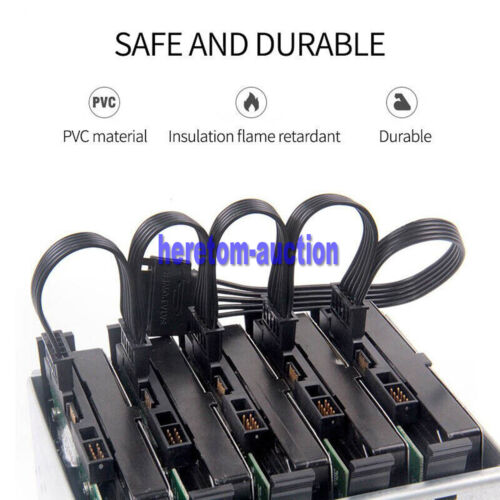 15Pin SATA Power Y-Splitter Cable Adapter Extension 1 Male to 5 Female for HDD - Picture 4 of 12
