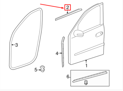 Genuine MERCEDES BENZ Ml GL W164 Front Right Door Window Trim  