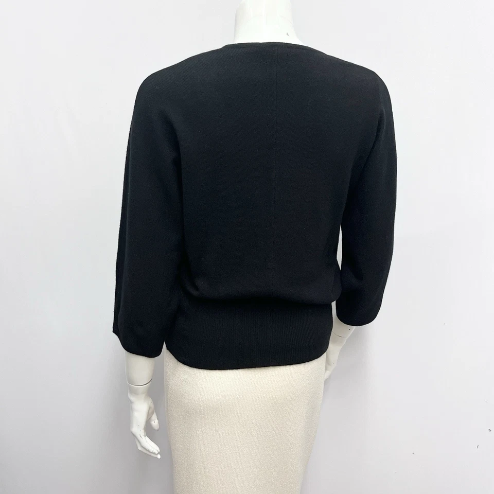 Conjunto de cárdigan y top Rebecca Moses nuevo con etiquetas negro 100 % cachemir hecho en Italia talla L S/M Foto 2 de 4