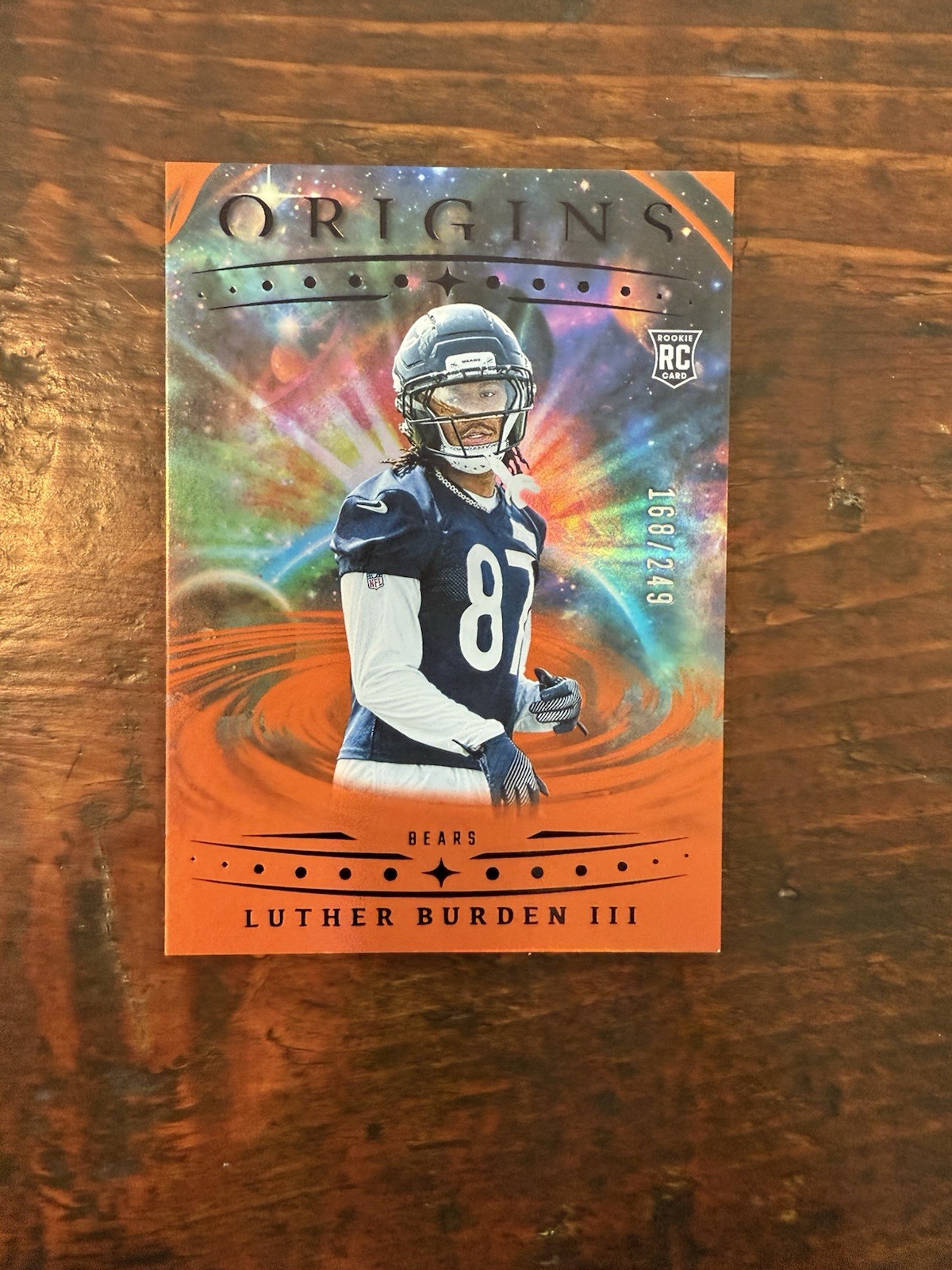 2025 Panini Origins Football Luther Burden III RC Orange 168/249 RC #147 Bears