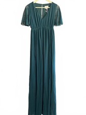 NWT - Show Me Your Mumu Empire Dress XXS Emerald Green Chiffon Fairy