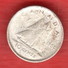 CANADA 10 CENTS 1950 SILVER