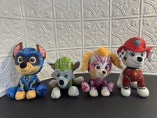 Paw Patrol The Mighty Movie 7" Plush Spin Master Lot of 4, Chase, Marshall, Skye