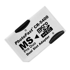 2 MicroSDHC/TF Cards To Memory Stick MS Pro Duo Card Dual Slot Adapter Converter