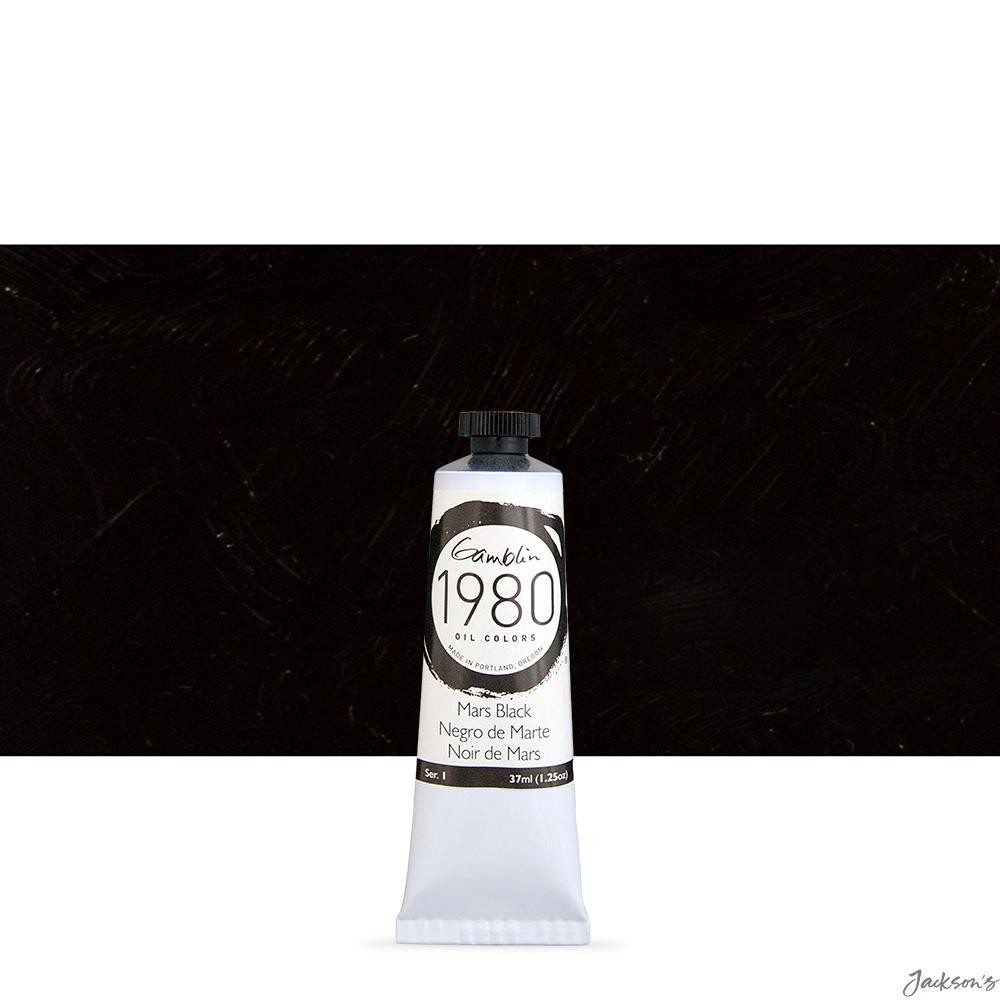 Gamblin 1980 Oil Paint Refined Linseed Oil 37ml Mars Black Artist Colour