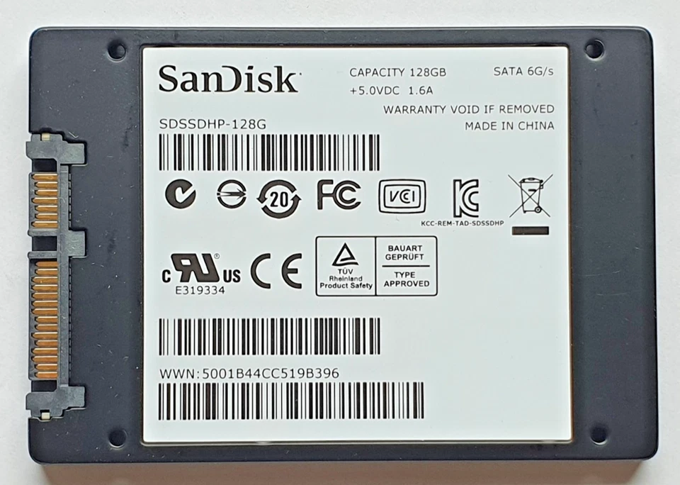 128 GB SATA III SanDisk Ultra Plus SSD SDSSDHP-128G 2D-NAND MLC 2.5" Festplatte - Bild 1 von 1