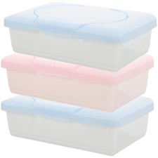 Refillable Baby Wipes Dispenser Box Compact Wipe Holder Portable Storage Case...