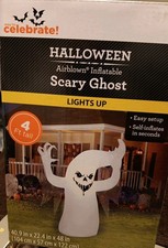 NEW Halloween Airblown Inflatable Light Up SCARY GHOST .4 Feet Tall .yard Decor