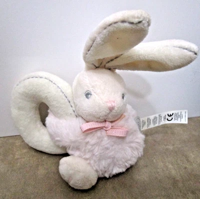 Kaloo Bunny Wrist Rattle Pink+ White Soft Baby Rabbit Plush Infant Toy - Image 1 of 4