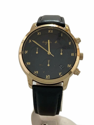 #ad Agnes b. Solar Analog A757LM02000 Black Dial Timepiece $182.73