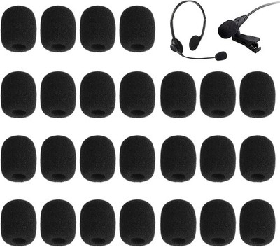 25 Stück Mikrofon Windschutz, Schwarz Popschutz Mikrofon, Mini-mikrofon Headset