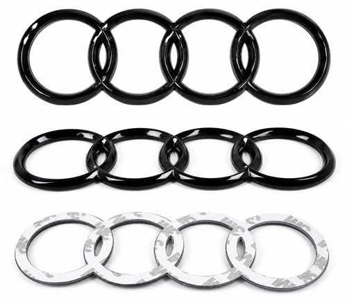 1 Piece Audi Logo Emblem Black