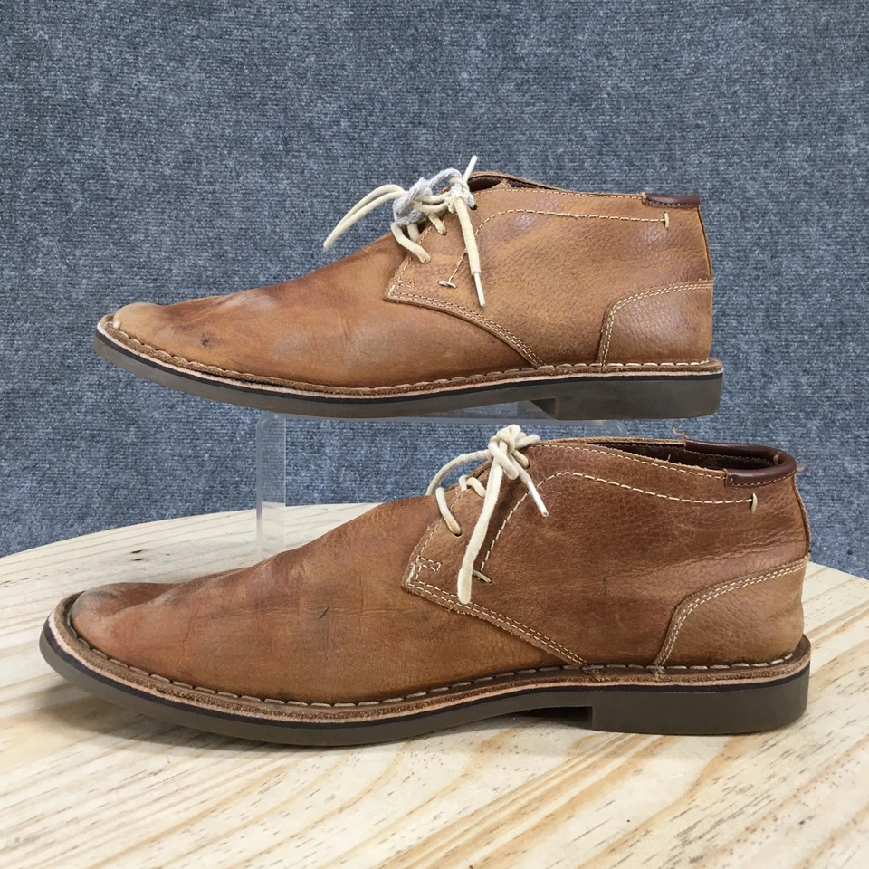 Kenneth Cole 反应靴男式 12 M Desert Sun Chukka 棕色皮革踝上衣 — 第 2/4 张图片