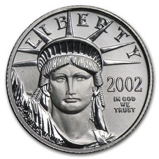 2002 1/10 oz American Platinum Eagle BU 4214.90 per troy oz