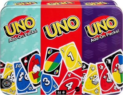 UNO Card Game with 2 Add On Packs & Collectible Tin for Kids, Adults & Family...