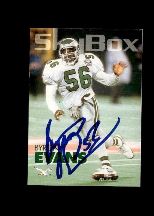 Byron Evans 1993 SkyBox Eagles authentic autographed card