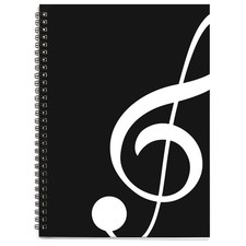 Blank Sheet Music Composition Manuscript Staff Paper Art Music Notebook Black...
