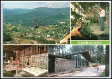 Harrachov Krkonoše Glass Factory Ski Lift Czechoslovakia Vintage Postcard K040