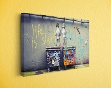 Banksy Graffiti Canvas Wall Art - Life Is Short Chill Out Street Art Decor