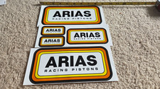 Lot Of 5 Arias Pistons Drag Racing Decals Stickers Nhra Super Stock Rod Nascar