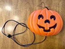 VINTAGE Halloween Blinky Light Blow Mold Pumpkin Jack-O-Lantern WORKS