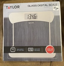 Taylor Digital Weight Scale 400lb Weight Limit Taylor 7549, Glass  Silver