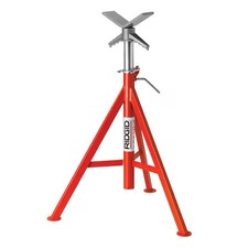 Ridgid 56662 V-Head Pipe Stand,  2, 500 Lb Max Load Capacity,  Adj Leg,  52 In