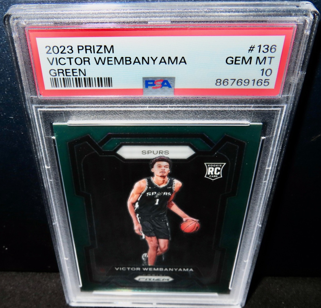 2023 PANINI PRIZM VICTOR WEMBANYAMA ROOKIE PSA 10 GEM MINT GREEN #136 RC !!! view 4