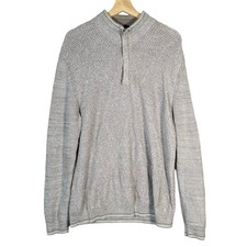 Tommy Bahama 100 Pima Cotton 1/4 Zip Sweater Men's L Textured Chevron Knit