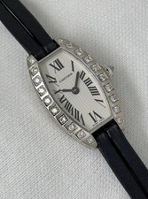 Cartier Lanieres 18ct White Gold Factory Diamond Bezel Ladies Watch Quartz 2545