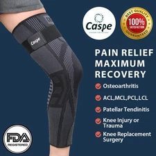 Full Leg Compression Sleeve Knee Support Brace Meniscus Tear Arthritis Pain Gym