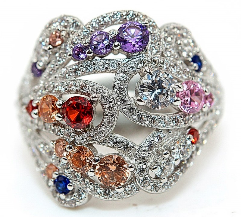 1CT  Fire Garnet 925 Sterling Silver Ring Sz 8 MM5-6
