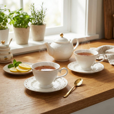 Sima-Tassen mit Untertasse, 2 Stück