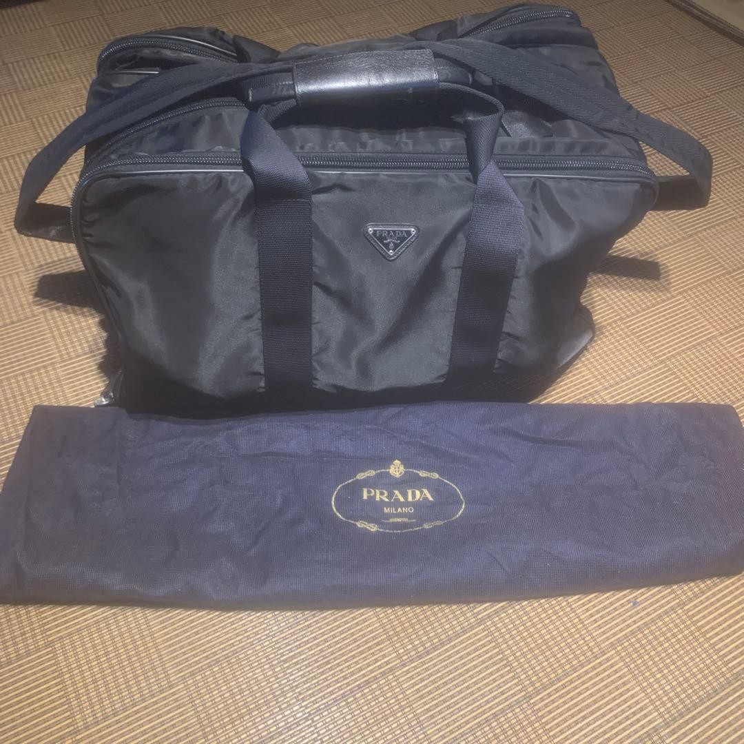 PRADA Boston bag large capacity triangular logo p… - image 2