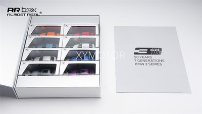 AR box 1/64 BMW 3 Series 7 GENERATIONS 8PCS 50th anniversary Diecast Model Car