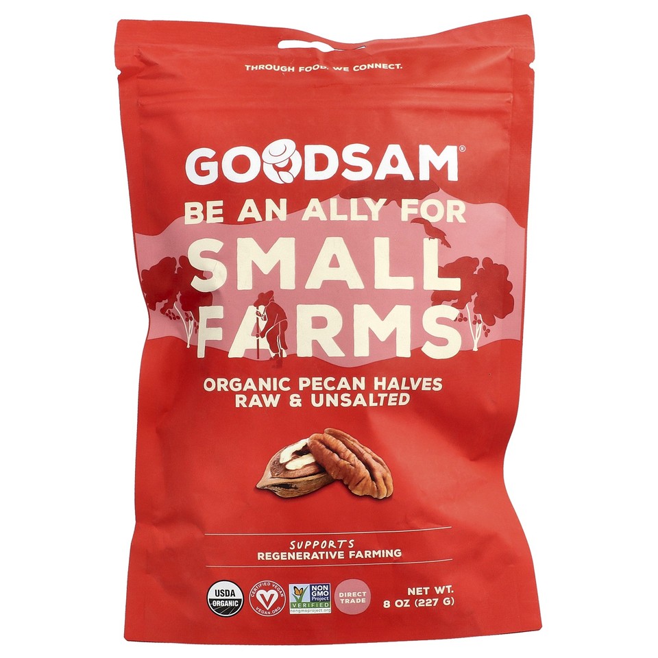 Organic Pecan Halves, Raw & Unsalted, 8 oz (227 g)