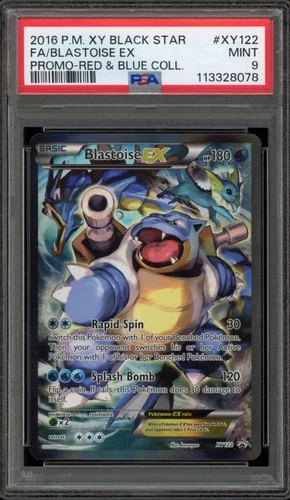 Pokemon Blastoise EX Red & Blue Coll. Black Star Full Art Promo XY122 PSA 9 Mint