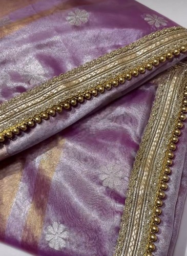 Exclusive Indian Trendy Banarasi Semi Tissue Saree