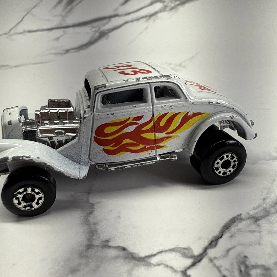 Vintage 1982 England Matchbox Lesney 1933 Willys Street Rod White Heat 313 Car! - Image 2 of 4