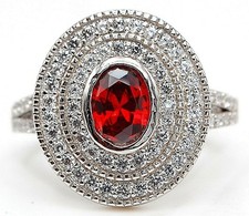 3CT Fire Garnet Topaz 925 Solid Sterling Silver Ring Jewelry Sz 6 NB2-6