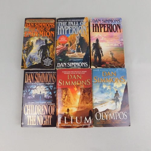 6pc Dan Simmons Paperbacks Hyperion Cantos Ilium Olympos Children of the Night
