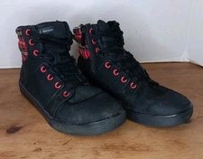 Dr Martens Womens US  8 Rozarya Boots Black Red Tartan Plaid Canvas High Top 