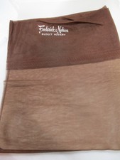 1 PR VINTAGE FREDRICK NELS RHT FLAT KNIT SHEER NYLON STOCKINGS SZ 11- 35" BEIGE